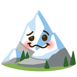 Snow-capped mountain and Woozy face