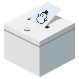 snowman without snow and ballot box with ballot