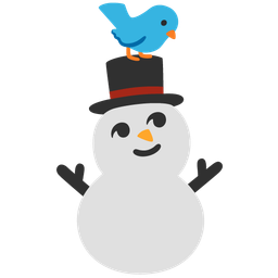 snowman without snow and bird