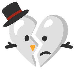 snowman without snow and broken heart