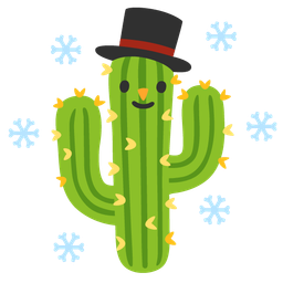 snowman without snow and cactus