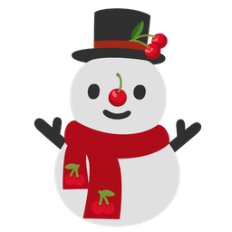 snowman without snow and cherries