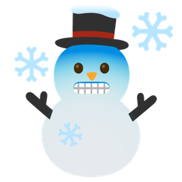 snowman without snow and cold face