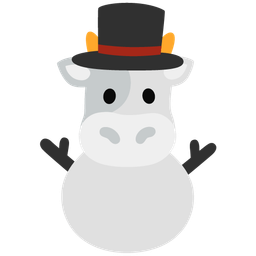 snowman without snow and cow face