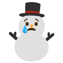 snowman without snow and crying face