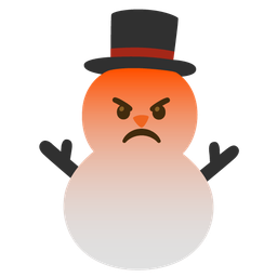 snowman without snow and enraged face