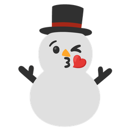 Snowman without snow and Face blowing a kiss