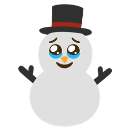snowman without snow and face holding back tears