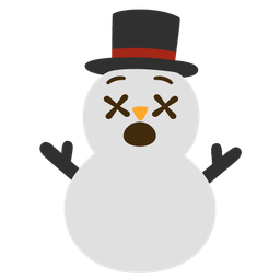 snowman without snow and face with crossed-out eyes