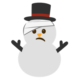 snowman without snow and face with head-bandage