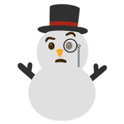 snowman without snow and face with monocle
