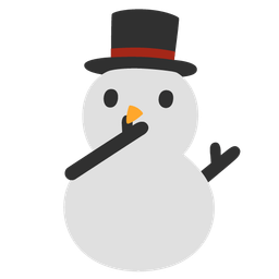 snowman without snow and face with open eyes and hand over mouth
