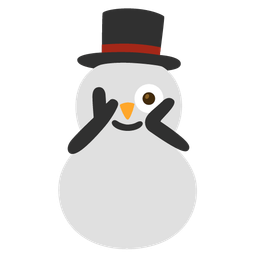 snowman without snow and face with peeking eye