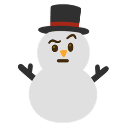snowman without snow and face with raised eyebrow
