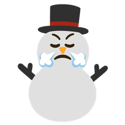 snowman without snow and face with steam from nose