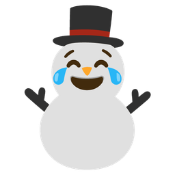 Snowman without snow and Face with tears of joy