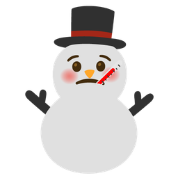 snowman without snow and face with thermometer
