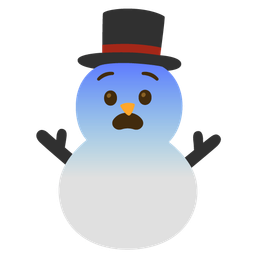 snowman without snow and fearful face
