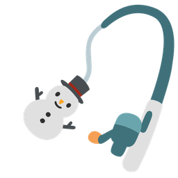 snowman without snow and fishing pole