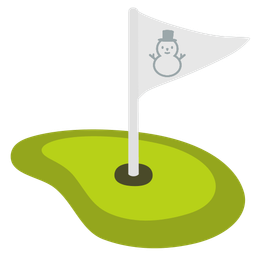 snowman without snow and flag in hole