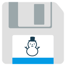 snowman without snow and floppy disk