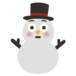 snowman without snow and flushed face