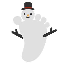 snowman without snow and footprints