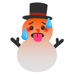 snowman without snow and hot face