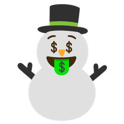 Snowman without snow and Money-mouth face