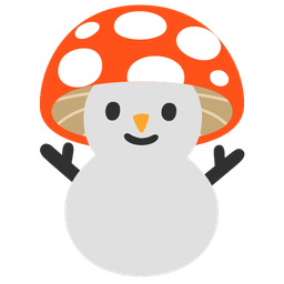 snowman without snow and mushroom