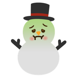 snowman without snow and nauseated face