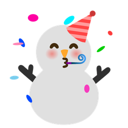 Snowman without snow and Partying face