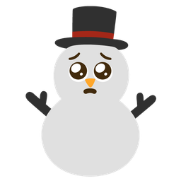 snowman without snow and pleading face