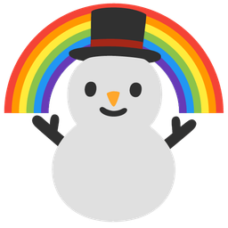 snowman without snow and rainbow