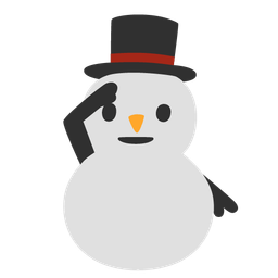 snowman without snow and saluting face
