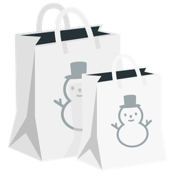 snowman without snow and shopping bags