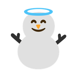 Snowman without snow and Smiling face with halo