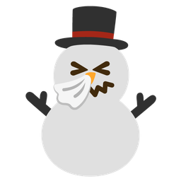 snowman without snow and sneezing face