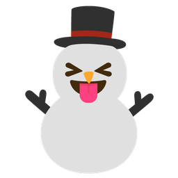 Snowman without snow and Squinting face with tongue