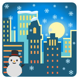 snowman without snow and sunset