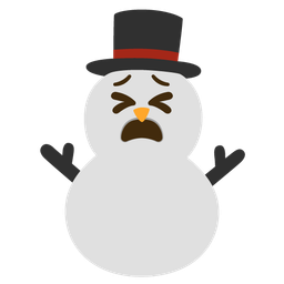 snowman without snow and tired face