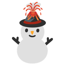snowman without snow and volcano