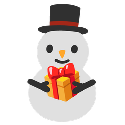 snowman without snow and wrapped gift