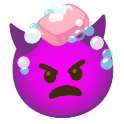 Soap and Angry face with horns