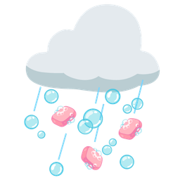 soap and cloud with rain