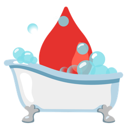 soap and drop of blood