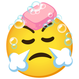 Soap and Face with steam from nose