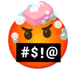 Soap and Face with symbols on mouth