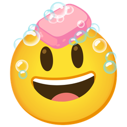 Soap and Grinning face with big eyes