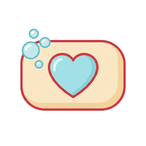 Soap and Light blue heart